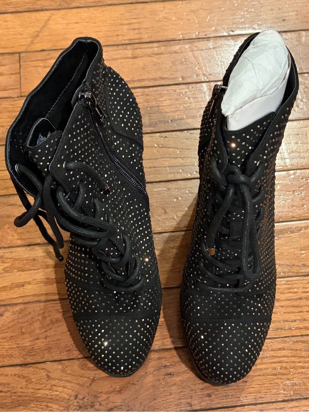 NEW Jessica Simpson Irella-2 Platform Black Suede Sparkle Size 7.5 - Picture 2 of 15